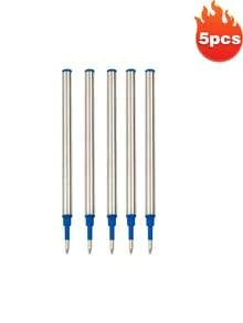 5 ruột bút bi mực xanh dương, ruột bút bi kim loại màu đen/xanh dương/đỏ, thích hợp cho văn phòng, nhà, trường học và nhiều nơi khác, ngòi 0.7mm tương thích với hầu hết các loại bút bi có thể thay ruột. - Ruột bút bi kim loại - Xem 11