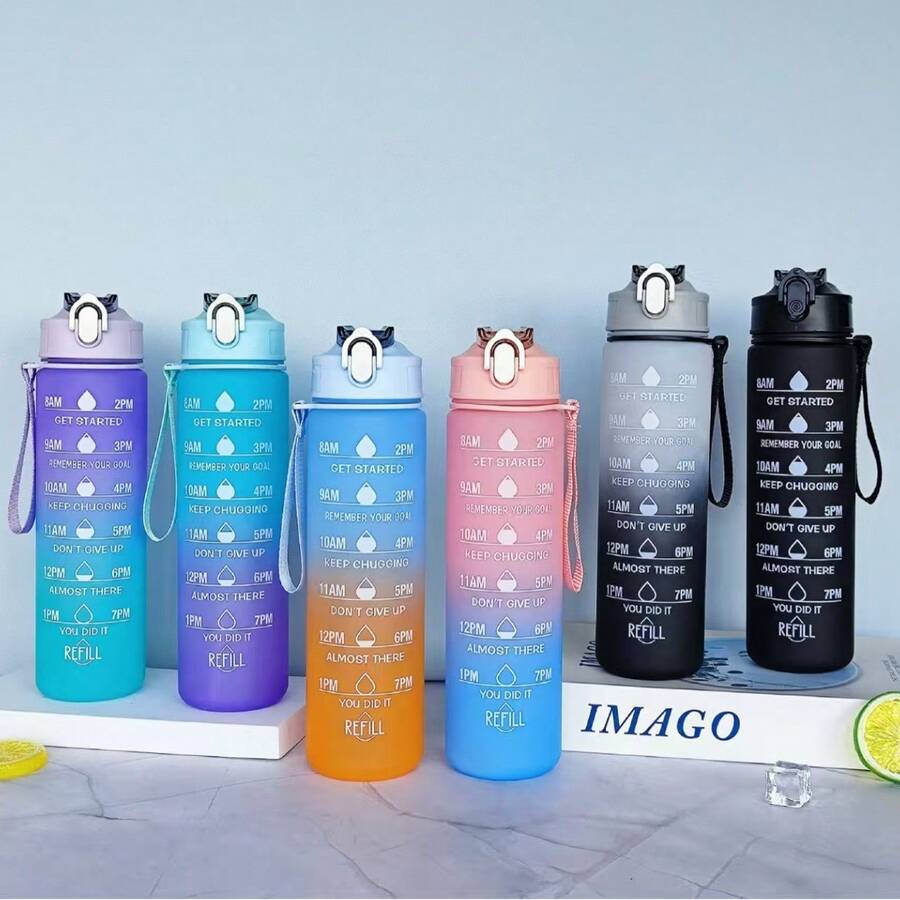 1pc 750ml Large Capacity PC Water Bottle, Sports & Fitness Portable Straw Cup, Suitable For Home, Outdoor, Travel - Multicolor - View 1
