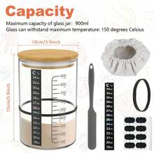 Kit de tarro de inicio de masa fermentada, contenedor de inicio de masa fermentada para hornear, tarro de almacenamiento de alimentos, accesorios de cocina para hornear pan R3NS - Ver 8