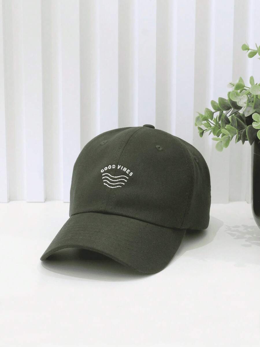 Unisex Men's And Women's Embroidered Adjustable Minimalist Dadhat Baseball Cap - Army Green - View 1