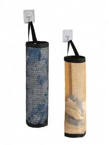 5pcs Large Capacity Storage Bags For Plastic Bags, Storage Wall Mounted Hook And Loop Net Bag Storage .Kitchen Garbage Bag Storage Rack Wall-Mounted Large Capacity Plastic Bag.Kitchen,Storage,Kitchen Accessories,Hanging Basket - Multicolor - View 4