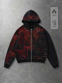 Street Life Spring/Summer Casual Graphic Men'S Street Angel Slogan Print Hoodie - 黑5 - 查看 1
