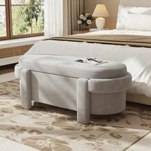 Storage Benches - Gray + Fleece - View 4