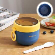 3 piezas Caja de almuerzo aislada de plástico, Taza de almuerzo aislada, Recipiente portátil para alimentos de camping y picnic, Caja bento - Multicolor - Ver 6