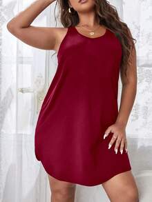 Conjunto de camisón de tirantes finos de 2 piezas talla grande - Multicolor - Ver 6