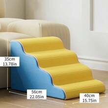 宠物楼梯、狗狗楼梯、床边台阶、防滑可拆卸攀爬梯、倾斜攀爬梯、专为小型老年犬设计、沙发台阶、猫咪攀爬梯、防滑台阶 - 彩色 - 查看 2