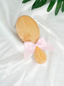 1pc/ 2pcs/ 3pcs Bamboo Mini Cushion Hair Brush With Bow, Compact Bamboo Bowknot Air Cushion Brush, Portable Small Paddle Brush With Decorative Bow – Natural Wood Detangling Brush For Women, For Purse, Travel, Gym, Office, Quick Styling – Perfect Valentine's Day, Birthday, Christmas, Anniversary Gift For Her, Friend, Sister, Daughter ( Natural Bamboo, Lightweight Mini) ﻿ ﻿ - Multicolor - View 10