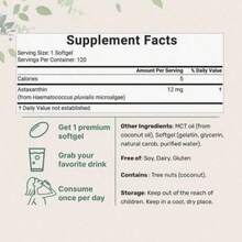 Astaxanthin 4 Monthly Supply, Natural Tanning, Fresh Microalgae Source, Easy To Swallow - 100g - 查看 3