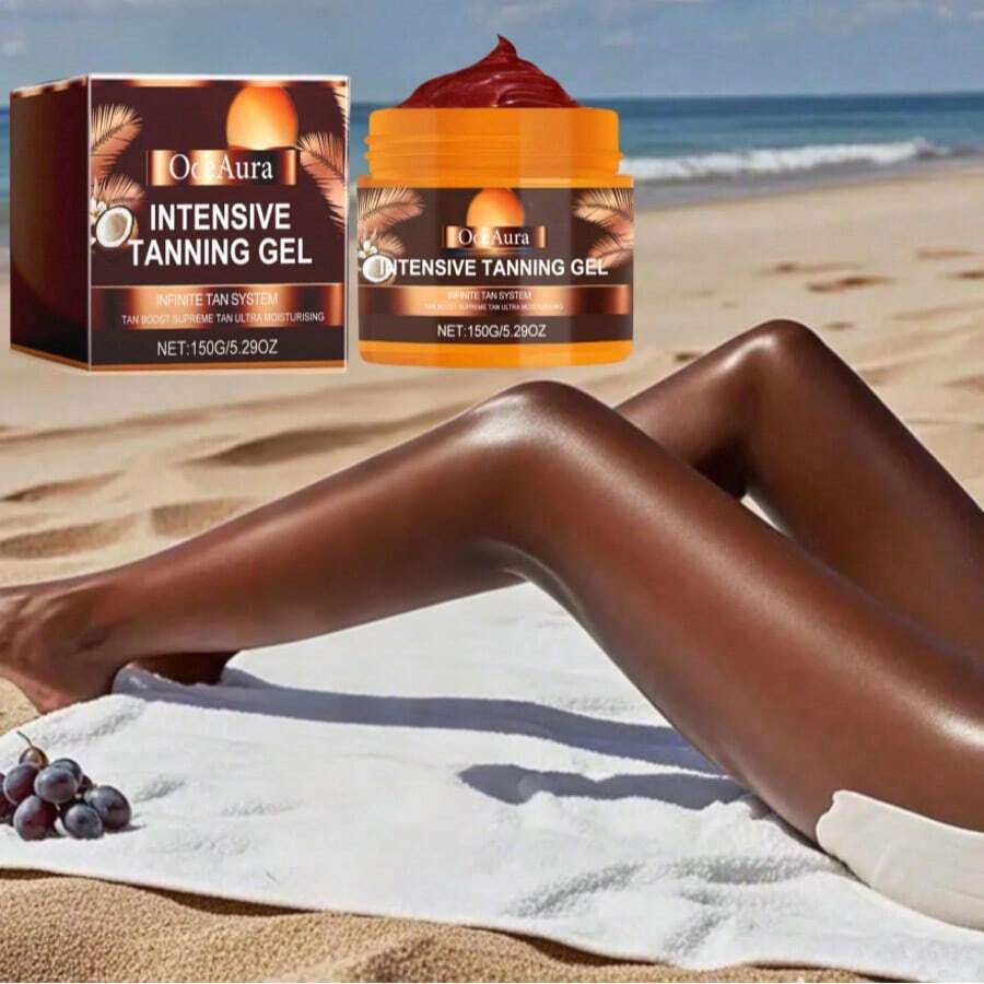 OceAura 150g Self Tanner Lotion + Darkening Repair Gel – Sunless Tanning For Summer Beach, Natural Wheat Skin Color, Moisturizing Body Care With Vitamin E, Carrot Seed Oil, Even Glow, Long-Lasting Hydration,Skin Care,Travel Essential,Quick Ship Items - Orange - View 1