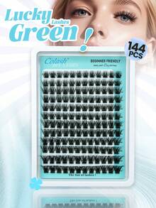 Coalsh 144PCS Curl Individual Lash Clusters Large Capacity Kit Use Raw Materials With A Roughness Of 0.07 D Curl (0.31-0.63inch) DIY Lash Extension Kit, Natural Look & Extra Thick & Wispy & Ultra Soft & Lightweight Reusable Segmented False Eyelashes Perfect For Daily Makeup, Wedding, Party, Festival, Mother's Day,Beginner Friendly Professional DIY Eyelash Extension Set - D - View 2
