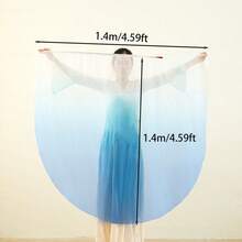 2 Set Di Bandiere In Chiffon Per Il Culto Sono Utilizzati Per Bandiere Da Ballo Del Culto In Chiesa, Con Aste Telescopiche E Ali D'Angelo Semicircolari Accessori Da Ballo Adatti Per Esibizioni Su Palchi All'Aperto E Attività Religiose - Bianco Blu Lago Blu - Visualizzare 4