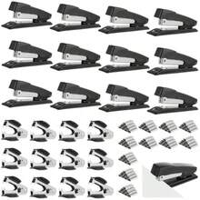 12 Pack Staplers For Desk With 12000 Staples And 12 Staple Removers Metal Non-Slip Stapling Machine Heavy Duty For Office 20 Sheet Capacity 360° Rotating Anvil - Black - View 7
