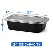 Paquete De 150 Piezas De Contenedores Rectangulares (38oz,1079 ml) reutilizables, con tapas hermeticas resistentes ,son aptos para usarse en microondas (MC38CR) - Ver 2