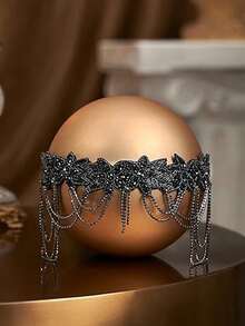 1 chiếc băng đô kiểu retro Châu Âu và Mỹ, băng đô đính kim cương cao cấp sang trọng, băng đô cài tóc đính hạt tua rua phía trước dành cho cô dâu và tiệc cưới, băng đô co giãn thời trang và cá tính với hạt tua rua phía trước, phụ kiện đội đầu lấp lánh cho bữa tiệc. - Nhiều màu - Xem 5