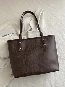 2026新款大容量手提包，多功能单肩包，休闲大学生通勤包（女士款） - 咖啡棕 - 查看 4