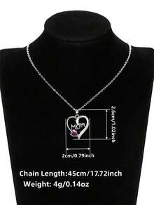 1 PC Teen Luxury Cubic Zirconia Necklace Pendant For Girls For Birthday For Mother's Day Gift Anniversary Party Jewelry - Purple - View 6