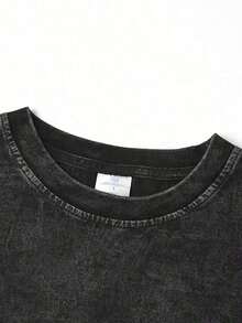 1pc EWH Men's Y2K Vintage Distressed Dark Gray Graphic T-Shirt - Hell Star Brand Edgy Graphic Tee ​   With Distressed Pink "HELL STAR" Logo & Abstract Organ Motif Back Print, 100% Cotton Super Soft & Breathable, Punk Rock Streetwear Gift 004-ABshirts Graphic Tee - 黑色 - 查看 6