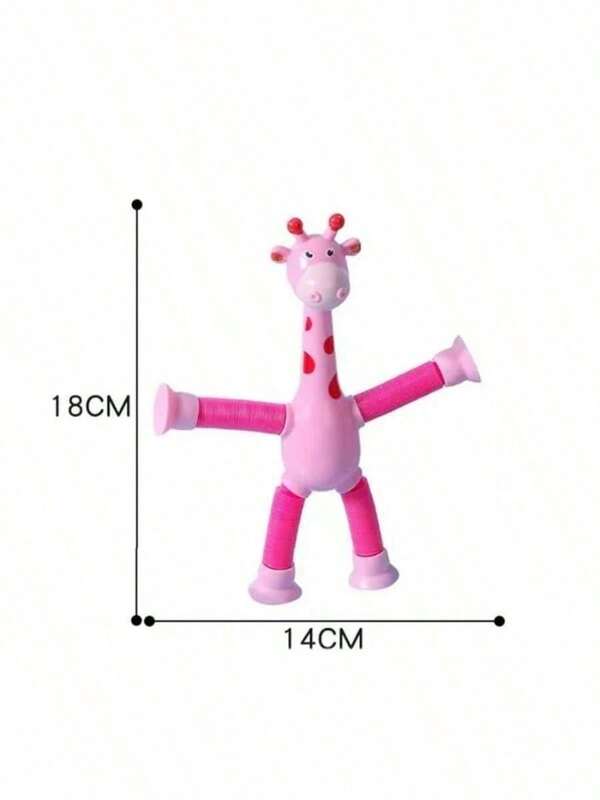 Kits de Brinquedo Infantil Girafa Pop Tubo Led Com Ventosa