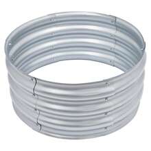 Fioriera rotonda in acciaio zincato, 23,62 x 11,02 cm, vaso in metallo autoportante con spessore di 0,6 mm, fioriera modulare in metallo ondulato per ortaggi, erbe aromatiche, fiori, alberi, patio, giardino, cortile, stile moderno - Visualizzare 2