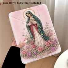 1个亚克力水晶平板电脑保护套，饰有粉色玫瑰环绕的圣母玛利亚彩绘，带支架，兼容三星A9/A9+/S9/S9FE/A11/A11+/S11/S10 FE/S10 FE+/S10 Lite、A16 2025、Air 11/13、M3 2025、Mini 7 A17、Pro 2024、Air 11/13、M2 2024、Pro 11/13、M4 2024、Pro 12.9、7/8/9代、10.2、10代、10.9、Air 4/5/6/7/8、10.9、Pro 11、4/5/6代、Mini 6、SE 11、荣耀、Matepad SE 11。 - 彩色 - 查看 3