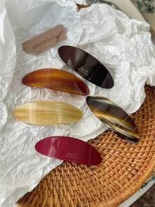 醋酸纤维弹簧夹椭圆形刘海夹马尾半夹优雅发夹 - 彩色 - 查看 9