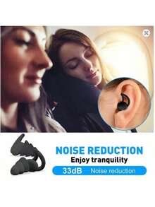 3 Pairs 3-Layer Silicone Sleep Earplugs, Soundproof Noise Reduction, Hearing Protection, Soft Reusable, Suitable For Sleeping, Swimming, Beach, Pool Fl - Multicolor - View 7
