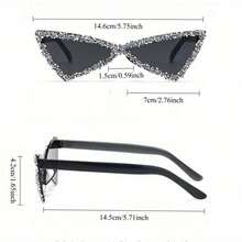 Fashion Triangle Rhinestone  Fashion  For Women Irregular Hip-Hop Sunshade Glasses - Yellow - View 5