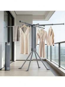 1pc Foldable Clothes Drying Rack, Freestanding Balcony Octopus Shaped Multifunctional Laundry Drying Rack, Indoor Small Octopus Clothes Hanger, Foldable Clothes Drying Rack, Freestanding Balcony, Multifunctional Mobile Clothes Drying Rack, Bedding Drying Rack, Freestanding, Foldable, Multi-Layer Clothes Drying Rack, Multifunctional Towel Rack, Balcony Clothes Drying Rack - Multicolor - View 3