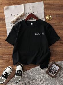 Áo thun ngắn tay in hình bướm Y2K, áo nữ mùa hè dáng rộng thoải mái cổ tròn đa năng ôm sát. - màu đen - Xem 5