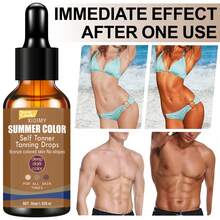 Xioimy 1.02液盎司夏季无日晒美黑产品，深棕色光泽，自然美黑，易于均匀涂抹，自然小麦铜色调，保湿滋养 - 黃色 - 查看 1