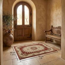 1件复古波西米亚风红色地毯，可水洗防滑仿羊毛地毯，适用于客厅和卧室 - 紅色波西米亞 - 查看 15