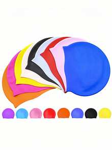 1pc Women Multi-Color Stylish Silicone Swim Cap Waterproof Non-Slip High Elastic No Squeeze For Long Hair With Accessories Set Swim Cap For Women Waterproof Swim Cap Women's Swim Accessories Pool Essentials Professional Training - Multicolor - View 2