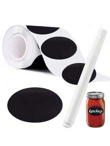 120pcs Reusable Waterproof Black Wave Pattern Labels/Stickers, Suitable For Kitchen Food Storage Containers, Jars, Spices, Food, Includes 1pc White Chalk Marker Pen For Mason Jars, Party Decor, Craft Room, Wedding, Storage, Glass Bottles, Home Kitchen - Multicolor - View 13