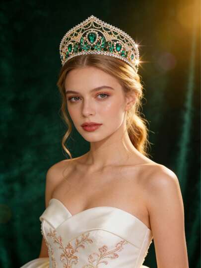 1 chiếc vương miện pha lê kiểu Baroque sang trọng và tinh tế, phụ kiện tóc cô dâu cho đám cưới, thích hợp cho các sự kiện dạ hội, mùa hè, kỳ nghỉ, du lịch.