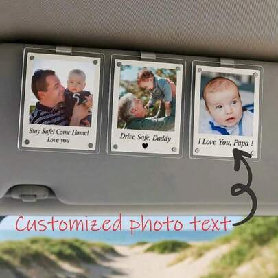 1 pieza, 2 piezas, 3 piezas, 4 piezas, 5 piezas Clip magnético para fotos en parasol de coche, marco de fotos de acrílico transparente universal para decoración de vehículos, DIY, portafotos personalizado, regalo para pareja, familia, mascota, imán para nevera