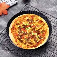 Khuôn nướng bánh pizza/bánh ngọt đáy rời 7 inch/8 inch/9 inch, khay nướng bánh pizza/bánh ngọt/món tráng miệng, đĩa nướng bánh tròn có rãnh, có thể tái sử dụng, chịu nhiệt, bền chắc. - Nhiều màu - Xem 9