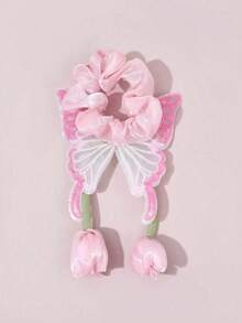 1 pièce Élastique à cheveux tulipe, jolis chouchous pour queue de cheval, papillon fairycore pour filles étudiantes, rentrée scolaire, vie de campus, vacances, accessoire de cheveux fairy girl - Multicolore - Voir 7