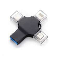 Unidad flash USB multifuncional 4 en 1 de 256GB, compatible con Apple/Android Type-C/Computadora, unidad USB de metal OTG de alta velocidad 3.0, plug and play - Ver 13