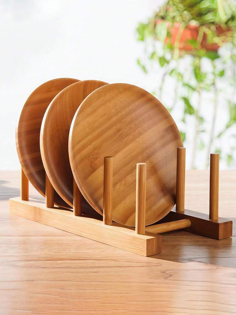 1个木制餐具架，适用于厨房、书房或收藏室 - 彩色 - 查看 1