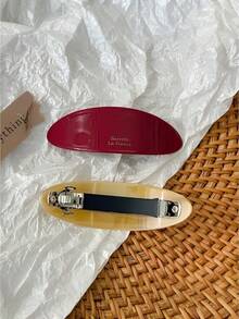 醋酸纤维弹簧夹椭圆形刘海夹马尾半夹优雅发夹 - 彩色 - 查看 5