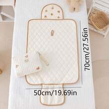 Tấm lót chống thấm nước di động mới cho bé, thảm thay tã gấp gọn (chỉ có tấm lót) - Màu be - Xem 6