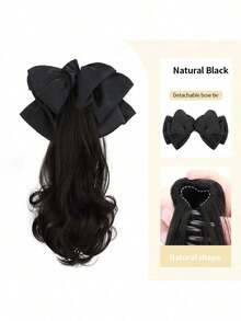 Kẹp tóc nơ lớn có thể tháo rời, kẹp tóc dài xoăn gợn sóng cho tóc giả. - Nhiều màu - Xem 11