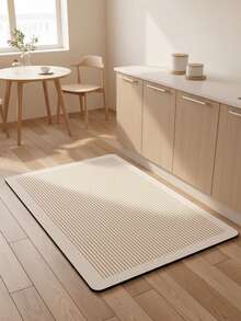 1pc Multi-Purpose Water Absorbent Mat, Minimalist Fine Striped Bathroom Floor Mat, Bathroom Rug, Doormat, Small Carpet, Washable Carpet - Multicolor - View 4