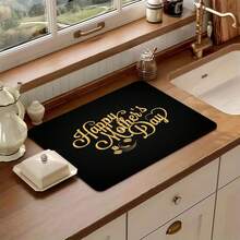 1pc Carnation Hug Design - Multifunctional Absorbent Pad, Polyester Waterproof Table Protector Mat For Kitchen, Dining Table, Washing Machine, Bathroom Vanity, Kitchen Accessories, Party Supplies, Adds Happiness To Home - Carnation's Embrace - View 9