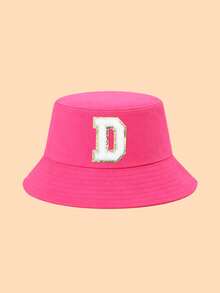 1 chiếc mũ chống nắng mùa xuân/hè cho trẻ em, mũ tai bèo chữ A-Z đính sequin màu hồng cánh sen dễ thương cho bé gái, thích hợp làm quà tặng. - Màu Hồng Tươi - Xem 30