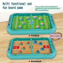 1 Set Juego de mesa deportivo competitivo 6 en 1 para niños | Juego de acción multijugador para interiores con bolos, baloncesto y talla grande | Juego de habilidad divertido - Multicolor - Ver 7
