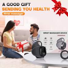 1PC Wrist Massager, 3 Level Hot Compress Masage Wrist Massage, Electric Wrist Protector, Hot Compress Hand Wristband, 1800mAh Rechargeable Battery - Black - View 11