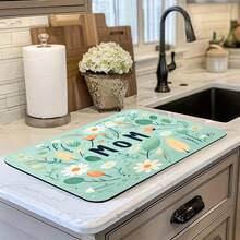 1pc Kitchen Counter Drying Mat, Absorbent Non-Slip Coffee Pad, Heat Resistant Countertop Decor For Coffee Bar, Home Dining Table Decoration, Multiple Styles Available, Mother's Day Home Decor Mat - Qing Ye Picks Up the Light - View 6