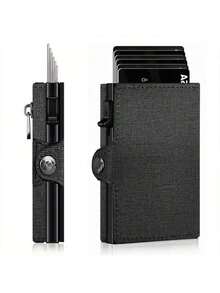 Ví đựng thẻ tín dụng chống trộm RFID OBCREATOR - Ví đựng thẻ tự động bật lên bằng hợp kim nhôm, khóa cài nút bấm, hộp đựng thẻ đa chức năng, có thể đựng thẻ tín dụng, thẻ ghi nợ và thẻ ID, thiết kế màu đen thời trang, bảo quản thẻ an toàn, ví đựng thẻ tối giản, bền bỉ. - Nhiều màu - Xem 14