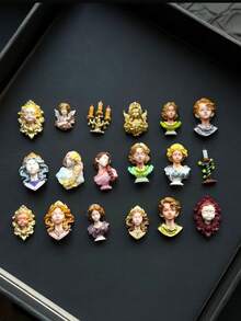 1 pieza Molde de arte de uñas 3D con patrón floral, marco con alas, castillo y ángel de estilo vintage, plantilla de decoración de uñas de silicona transparente - transparente - Ver 7